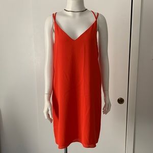 Red topshop slip dress
